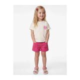 Koton Pamuklu Çilek Baskılı Ekru Kız Bebek T-Shirt 6Smg10028Ak