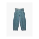 Koton Pamuklu Düğmeli Cepli Rahat Kalıp Balon Denim Pantolon - Balloon Jeans