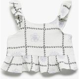 Koton Pamuklu Fırfır Detaylı Askılı Crop Bluz - Beyaz - 5 - 6 Yaş