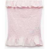Koton Pamuklu Fırfırlı Gipeli Straplez Yaka Kolsuz Crop Bluz - 36 - Pembe