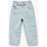 Koton Pamuklu Fiyonk Nakış Detaylı Mavi Kız Bebek Jean Pantolon 7WMG40001AD - 2 - 3 Ay