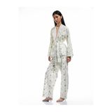 Koton Pamuklu Floral İşlemeli Fisto Kruvaze Oversize Kimono Ceket