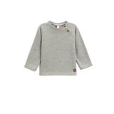 Koton Pamuklu Gri Basic Ribanalı Düğme Detaylı Erkek Bebek Sweatshirt