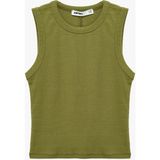 Koton Pamuklu Kaşkorse Slim Fit Kolsuz Bisiklet Yaka Fitilli Atlet - Yeşil - 2XL