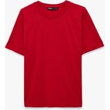 Koton Pamuklu Kısa Kollu Bisiklet Yaka Slim Fit Erkek Basic Tişört - Kırmızı - XL