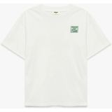 Koton Pamuklu Kısa Kollu Oversize Tişört Erkek Çocuk Günlük Stil Desenli Krem Polyester Karışımlı - Beyaz - 7 - 8 Yaş