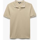 Koton Pamuklu Kısa Kollu Pike Kumaş Polo Yaka Slim Fit Tişört - Ekru - 2XL