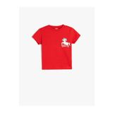 Koton Pamuklu Kısa Kollu Unicorn Baskılı Kırmızı Kız Bebek T-shirt 5smg10021ak