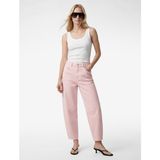 Koton Pamuklu Rahat Kalıp Düğmeli Cepli Balon Pantolon - Balloon Jeans - Pembe - Relax - 38