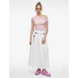 Koton Pamuklu Slim Fit Asimetrik Yaka Kolsuz Puantiyeli Drapeli Bluz - Pembe - XS