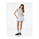 Koton Pamuklu Slim Fit Asimetrik Yaka Kolsuz Puantiyeli Drapeli Bluz