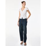 Koton Pamuklu Slim Fit Kap Kol V Yaka Fırfırlı Poplin Gömlek - 36 - Beyaz