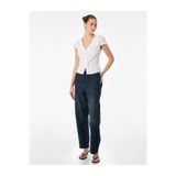 Koton Pamuklu Slim Fit Kap Kol V Yaka Fırfırlı Poplin Gömlek