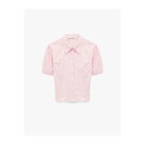 Koton Pamuklu Slim Fit Kısa Balon Kollu Klasik Yaka Crop Bluz