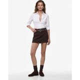 Koton Pamuklu Slim Fit Kolları Katlama Detaylı Işlemeli Uzun Kollu Poplin Gömlek - 34 - Beyaz