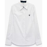Koton Pamuklu Slim Fit Nakış Detaylı Uzun Kollu Poplin Gömlek - 40 - Beyaz