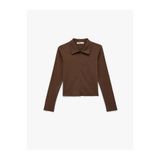 Koton Pamuklu Slim Fit Uzun Kollu Polo Yaka Fermuarlı Hırka