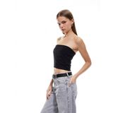 Koton Pamuklu Straplez Kolsuz Slim Fit Crop Bluz