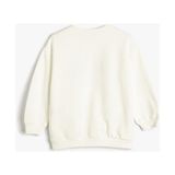 Koton Pamuklu Sweatshirt Kız Çocuk İçin Aspen Baskılı Bisiklet Yaka Orta Kalınlıkta - Ekru - 4 - 5 Yaş