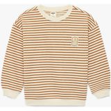 Koton Pamuklu Uzun Kollu Bisiklet Yaka Çizgili Sweatshirt - Ekru - 12 - 18 Ay