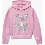 Koton Pamuklu Uzun Kollu Kapşonlu Baskılı Sweatshirt - Mor - 13 - 14 Yaş