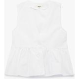 Koton Pamuklu V Yaka Peplum Düğme Detaylı Kolsuz Poplin Bluz - Ekru - 42
