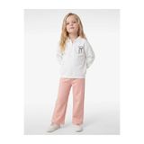 Koton Pamuklu Yarım Fermuarlı Polo Yaka Ekru Kız Bebek Sweatshirt 7WMG10042AK