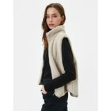 Koton Peluş Yelek Outdoor Dik Yaka Yarım Fermuarlı - Kahve - 42