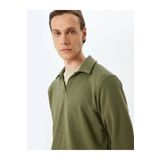 Koton Polo Yaka Haki Erkek Sweatshirt 5sam70007mk