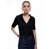 Koton Polo Yaka Triko Kazak, M, 5SAK90067HT, Siyah, Kadın