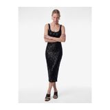 Koton Pullu Payetli Kolsuz U Yaka Midi Slim Fit Abiye Elbise