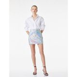 Koton Pullu Payetli Slim Fit A Kesim Mini Abiye Etek - Mavi - XL