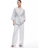 Koton Rahat Kalıp Kemer Detaylı 3/4 Geniş Kollu Uzun Kimono - Siyah - 40