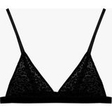 Koton Rahat Kalıp Leopar Dokulu Tül Üçgen Bralet Sütyen - XL - Siyah