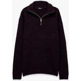 Koton Rahat Kalıp Uzun Kollu Yarım Fermuarlı Triko Kazak - Mor - XL