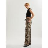 Koton Rahat Kesim Leopar Desenli Geniş Paça Pantolon Bej Desenli 5sak40151uw Ekru Desenli Ekru