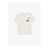 Koton Ramen Baskı Detaylı Beyaz Kadın T-Shirt 6SAK50055EK