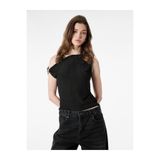 Koton Regular Fit Asimetrik Yaka Metal Aksesuarlı Kolsuz Bluz
