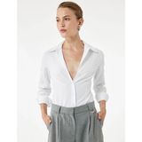 Koton Regular Fit Beyaz Kadın Gömlek 7WAK60019UW - 38
