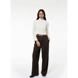 Koton Regular Fit Dik Yaka Uzun Kollu Body , XL, 6WAK50008EK, Ekru, Kadın