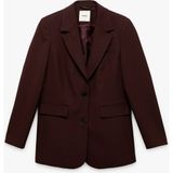 Koton Regular Fit Kapaklı Cep Detaylı Uzun Kollu Kruvaze Blazer Ceket - Bordo - 38