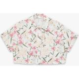 Koton Regular Fit Kısa Kollu Çiçekli Crop Gömlek - 46 - Pembe