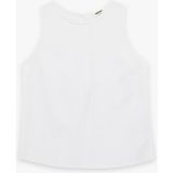 Koton Regular Fit Kolsuz Bisiklet Yaka Keten Karışımlı Bluz - Ekru - 44