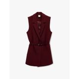 Koton Regular Fit Kolsuz Kemerli Kruvaze Yaka Yelek Bordo 6sak20009uw Bordo