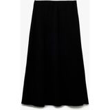 Koton Regular Fit Midi Boy Saten Kloş Etek - Siyah - 36