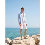 Koton Regular Fit Pamuklu Poplin Mavi Erkek Gömlek 6SAM60041IW - Açık Mavi