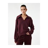 Koton Regular Fit Üç İplik Uzun Kollu Polo Yaka Sweatshirt