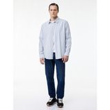 Koton Regular Fit Uzun Kollu Gömlek Erkek Lacivert Klasik Yaka Günlük Stil Çizgili - XL