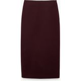 Koton Regular Fit Yırtmaç Detaylı Midi Kalem Etek - Bordo - 36