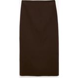Koton Regular Fit Yırtmaç Detaylı Midi Kalem Etek - Kahve - 38
